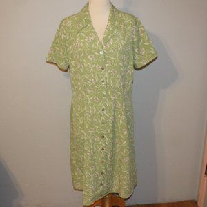 Vintage Jaclyn Smith Size 14 Button Front Close Dress Short Sleeve
